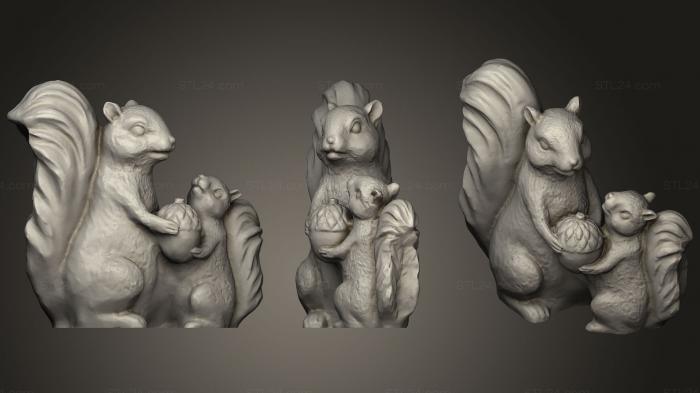 Animal figurines (Two Squirrels, STKJ_1590) 3D models for cnc